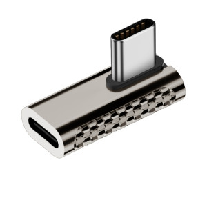 Adaptateur en alliage de zinc 100 W Type-C mâle vers Type-C femelle 20 Gbit/s, style : courbure moyenne SH82031861-20
